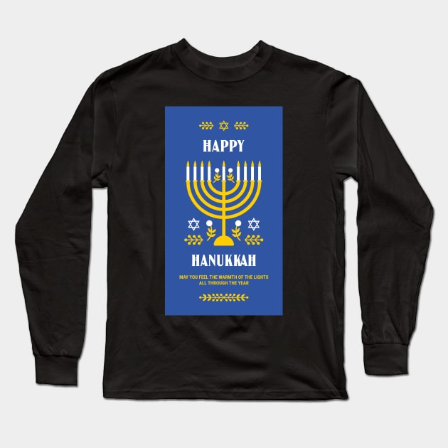 Happy Hanukkah Prints, Stickers & Magnets 6 Long Sleeve T-Shirt by Studio-Sy